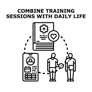 People combining training sessions with daily life Ilustración de archivo