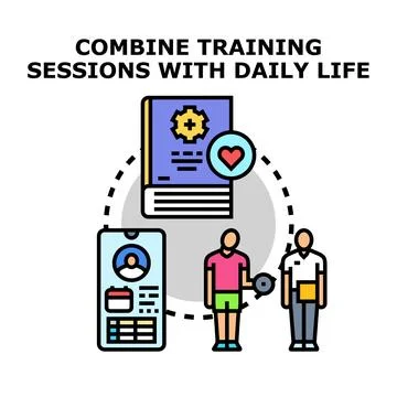 People combining training sessions with daily life Ilustración de archivo