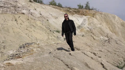 People coming down the mountain Video stock 35472947