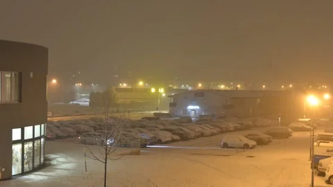 People comming home from work parking cars in snow and winter. Timelaps Stock Footage 168235305