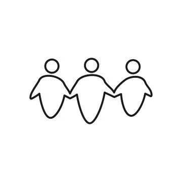 People Commitment Teamwork Together Outline Logo Illustrazione stock