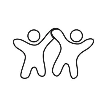People Commitment Teamwork Together Outline Logo Vector Stock Illustration