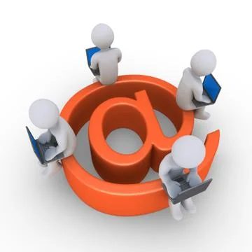 People communicate with laptops Stock Illustration