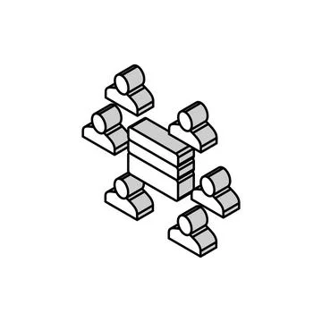 People communicate throguh server isometric icon vector illustration Stock Illustration