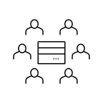 People communicate throguh server line icon vector illustration イラスト素材