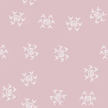 People communicate throguh server line seamless pattern Stockillustratie