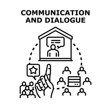 People communicating and dialoguing in a group setting Stockillustratie