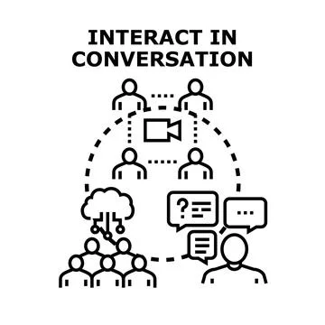People communicating and interacting online in discussion 스톡 일러스트
