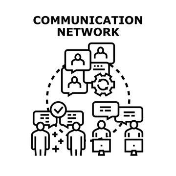 People communicating and networking using digital technology Stock Illustration