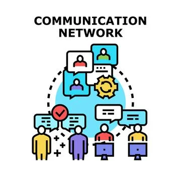 People communicating and networking using digital technology Stock Illustration