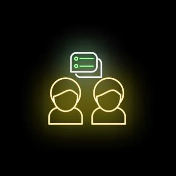 People communicating chat app icon neon glowing sign イラスト素材