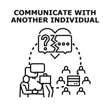 People communicating, connecting, and solving problems across networks Stock Illustration