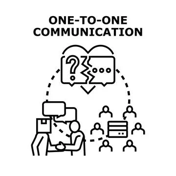 People communicating directly resolving a communication problem Illustrazione stock