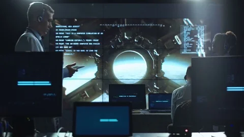 People communicating in flight center 動画素材 79078596