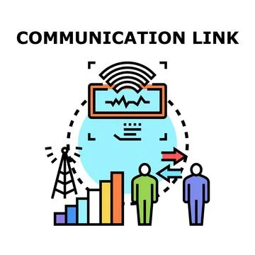 People communicating global data link concept Stock Illustration