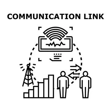 People communicating global data link concept Stock Illustration