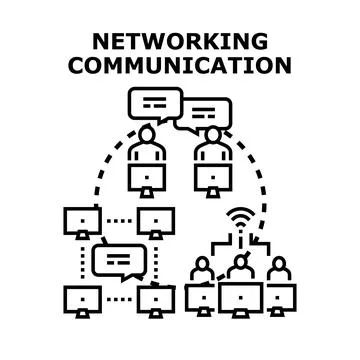 People communicating online, global network connection concept Stock Illustration