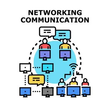 People communicating online, global network connection concept Stock Illustration