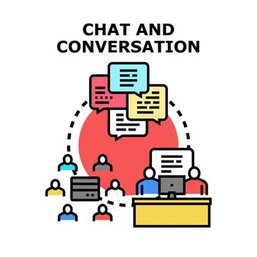 People communicating online using chat and conversation apps Stock Illustration