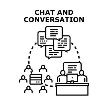 People communicating online using chat and conversation apps Stock Illustration