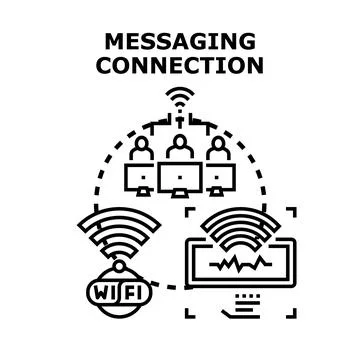 People communicating online using digital messaging connection Stock Illustration