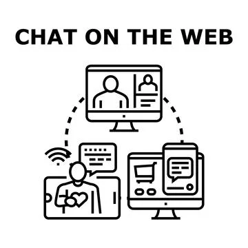 People communicating online using diverse digital devices Stock Illustration