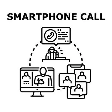 People communicating via smartphone, computer, and broadcast Illustrazione stock
