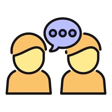 People communicating with speech bubble icon Stock Illustration