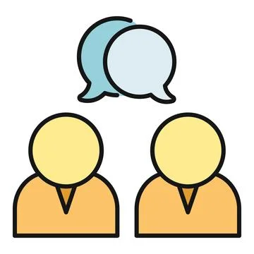 People communicating with speech bubbles icon illustration Ilustração Stock