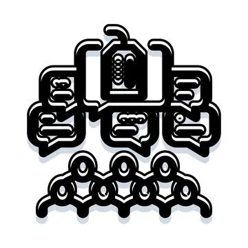 People communicating thoughts via social network speech bubbles Stock Illustration