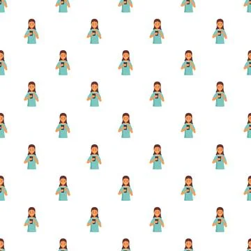 People communicating using mobile phones seamless pattern Illustrazione stock