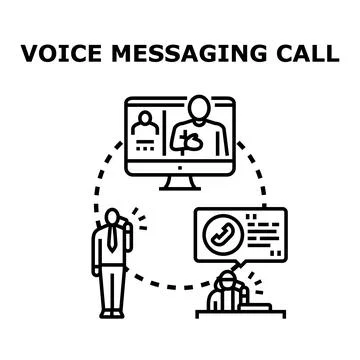 People communicating using voice messaging and video calls Stock Illustration