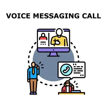 People communicating using voice messaging and video calls Stock Illustration