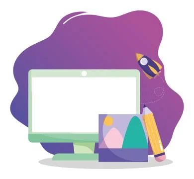 People communication and technology, computer photo creativity idea 스톡 일러스트