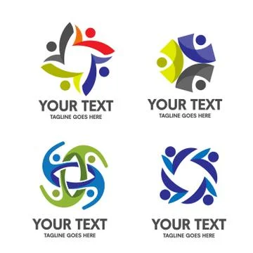 People community logo vector Stock Illustration