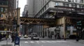 People Commuters Pedestrians Walking Sidewalk Work Home Downtown Chicago Busy HD Footage