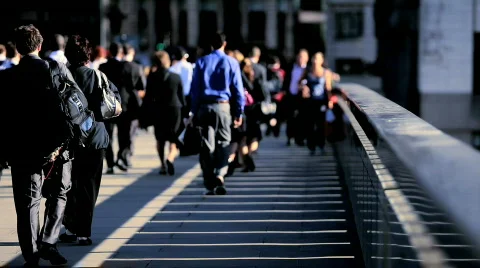People Commuting to Work Stock Footage