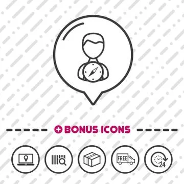 People with Compass icon thin line Bonus Icons. Eps10 Vector. Stock-Illustration