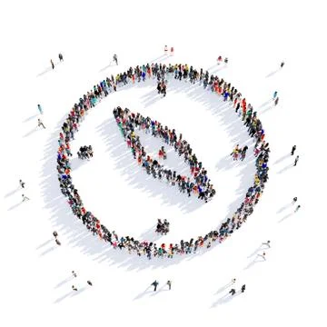 People compass shape 3d 스톡 일러스트