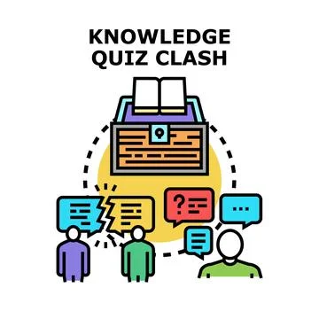People competing in knowledge quiz game challenge Stock Illustration