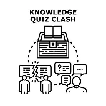 People competing in knowledge quiz game challenge Illustrazione stock
