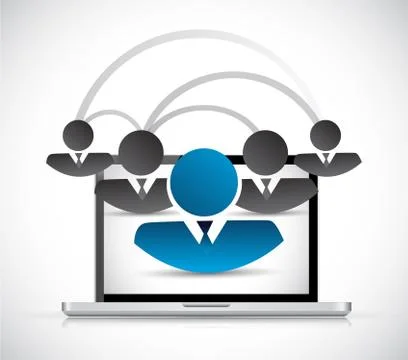 People computer network connection Stock Illustration