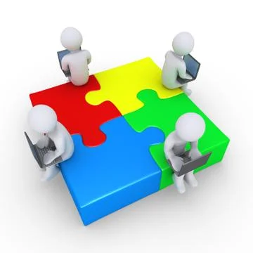 People with computers connection concept Stock Illustration