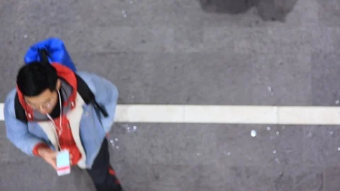 People Comuting Station From Above Stock-Footage 101356870