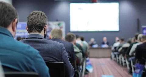 People at the conference. Back view. Stock Footage 156587208