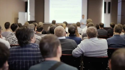 People at a conference or presentation, workshop, master class photograph Stock Footage 85438390