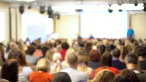 People at a conference or presentation, workshop, master class photograph. Back Stock Footage 97755780