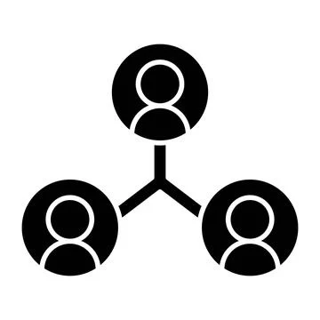 People Connect Glyph Icon Stock Illustration