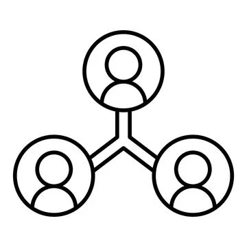 People Connect Line Icon Stock Illustration