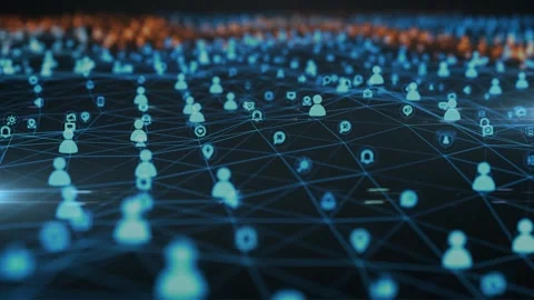 People connected online through technology data sharing animation Stock Footage 315486276